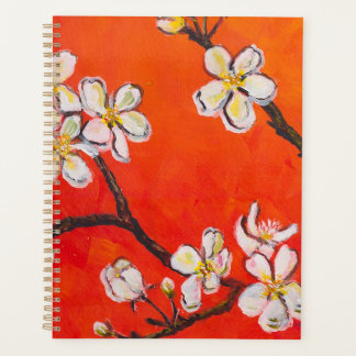 Agenda Ramal branco florado em primavera