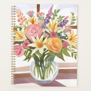 Agenda Ramalhete de Flores da Primavera   Aquarela Floral