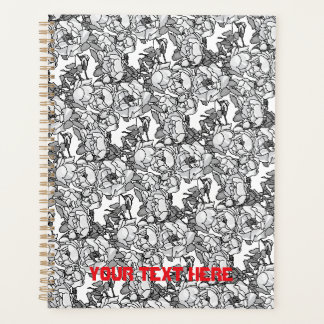 Agenda Ramo de Rosa Escala de Cinza Personalizado