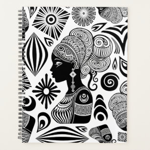 Agenda Rapariga africana Retrato Tribal Tatuagem