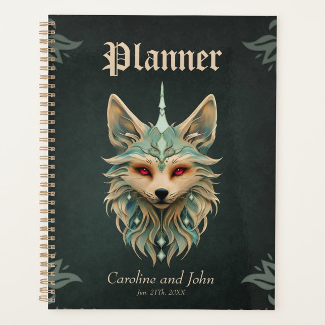 Agenda Raposa mística com olhos vermelhos perfurantes (Frente)