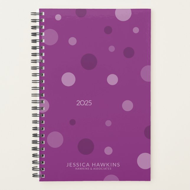 Agenda Raspberry Purple Pop Dots por Semana (Frente)