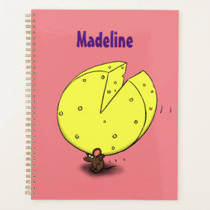 Agenda Rato bonito com ilustração de desenho animado de