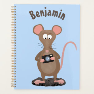 Agenda Rato engraçado com ilustração de desenho animad