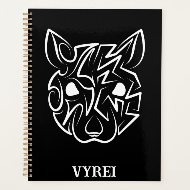 Agenda Rato Tribal Negro e Branco (Frente)