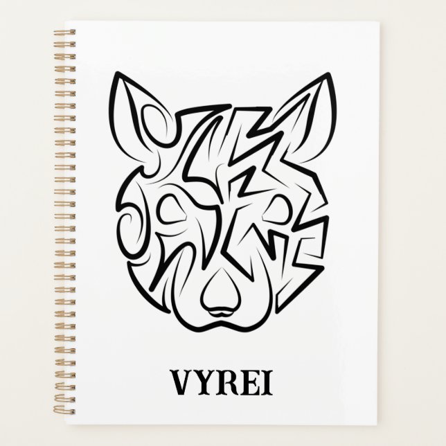 Agenda Rato Tribal Negro e Branco (Frente)