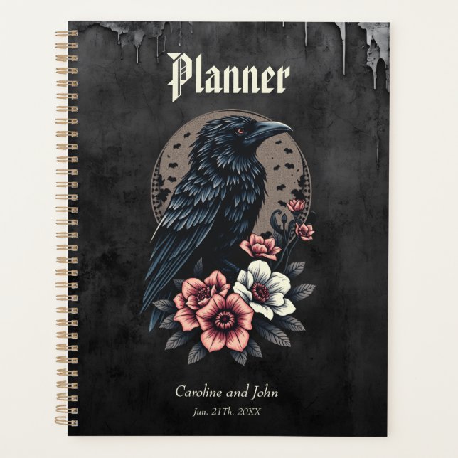 Agenda Raven preto majestoso (Frente)