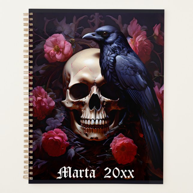 Agenda Raven Skull e Rosas (Frente)