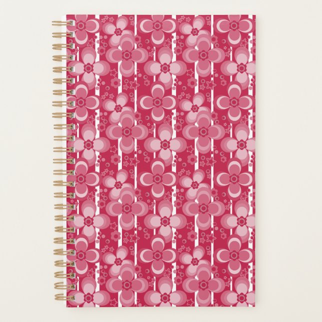 Agenda Red and white floral pattern (Frente)