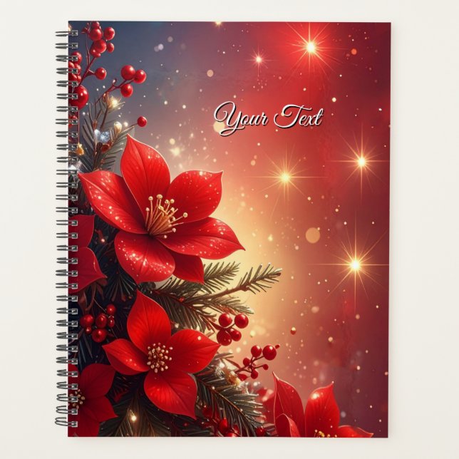 Agenda Red Christmas Floral Holiday Planner (Frente)