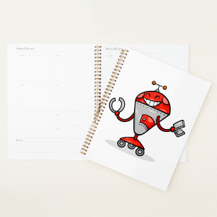 Agenda Red e Silver AI Bot do Retro Robot