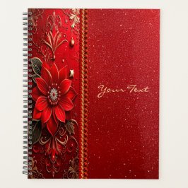 Agenda Red Flower Holiday Planner