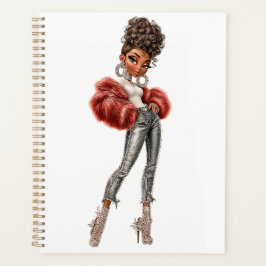 Agenda Red Fur Glam Girl Planner