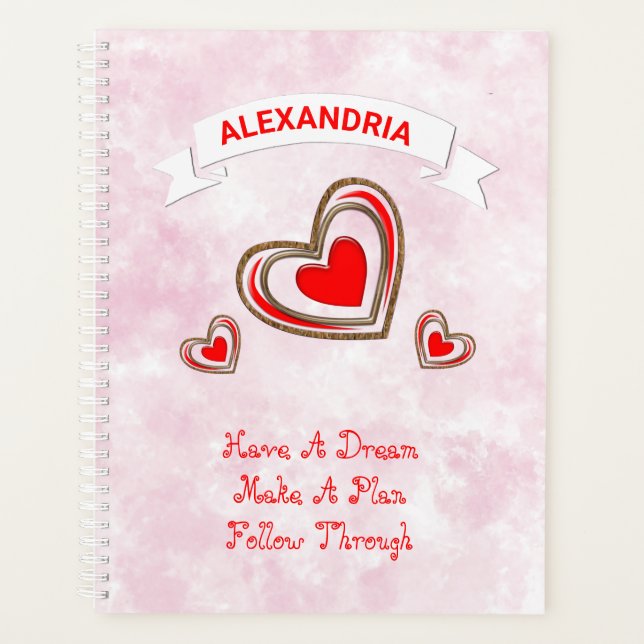 Agenda Red Hearts Modern Love Trendy (Frente)