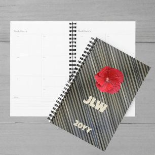 Agenda Red Hibiscus Bold Modern Strike Cinza Fumaça