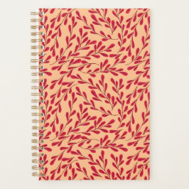 Agenda  Red Leafy Branches Seamless Pattern