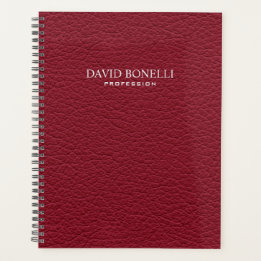 Agenda Red Leather Masculine Personalizada Elegante