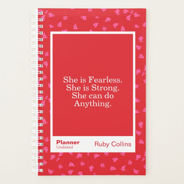 Agenda Red/Pink Floral Block Quote | Fully Customizable (Frente)