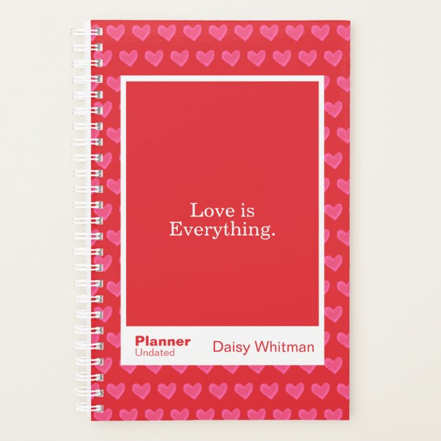 Agenda Red & Pink Hearts Block Quote | Fully Customizable (Frente)