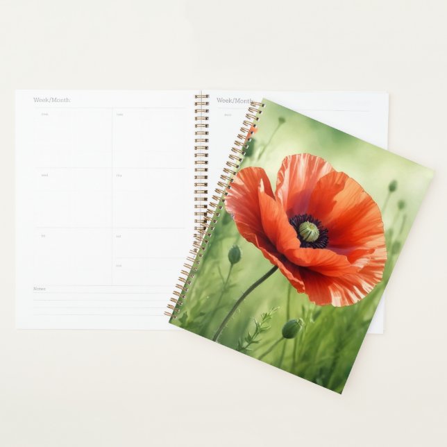 Agenda Red Poppy Planner  (Exibição)