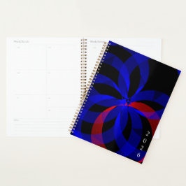 Agenda Red Revolving Accent Geometric Spiral Planner