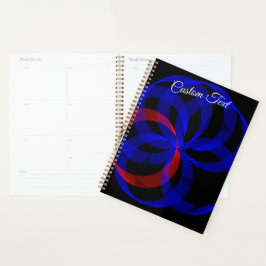 Agenda Red Revolving Accent Geometric Spiral Planner