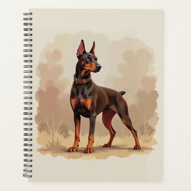 Agenda Red Rust Brown Doberman Pinscher Dog (Frente)