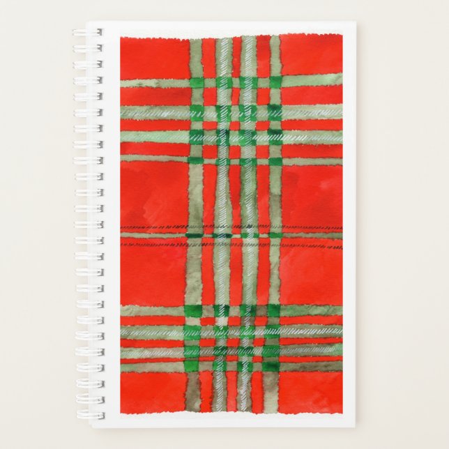 Agenda RED SCOTT TARTAN 5.5x8.5 Planejador/Calendário (Frente)