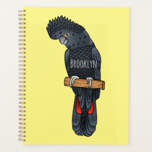 Agenda Red-tailed black cockatoo bird cartoon
