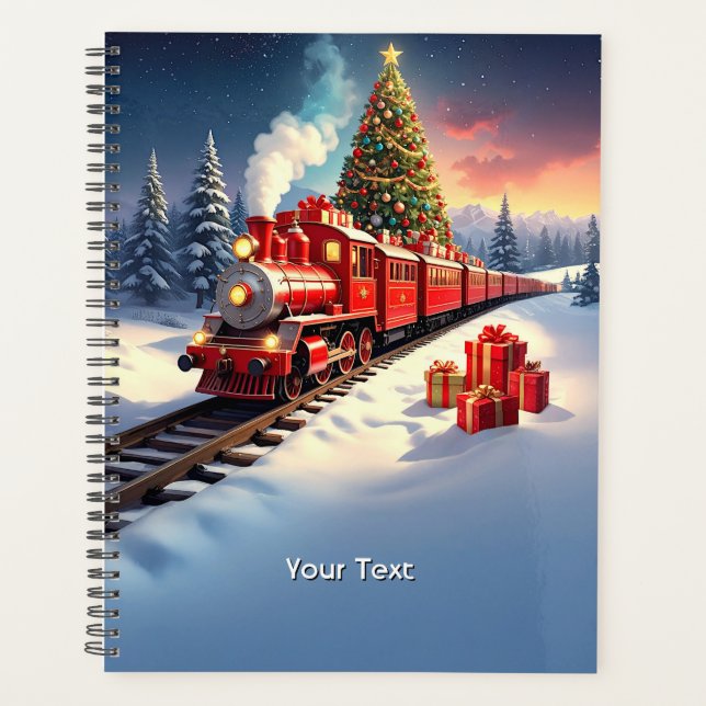 Agenda Red Train Christmas Tree Holiday Planner (Frente)