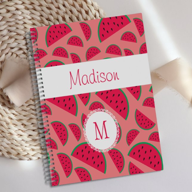Agenda Red Watermelon Summer Trendy Monograma (Criador carregado)