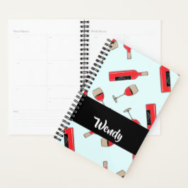 Agenda Red wine bottles and glasses pattern