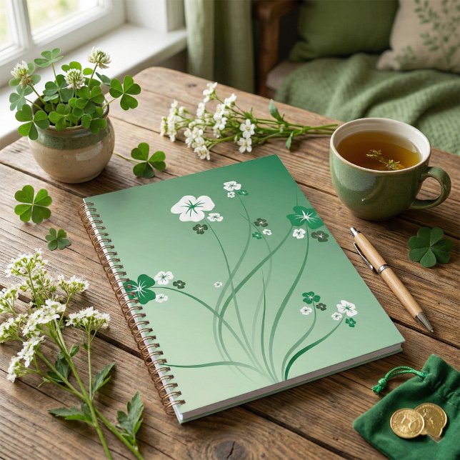 Agenda Redemoinhos Florais Verdes e Flores Brancas (Criador carregado)