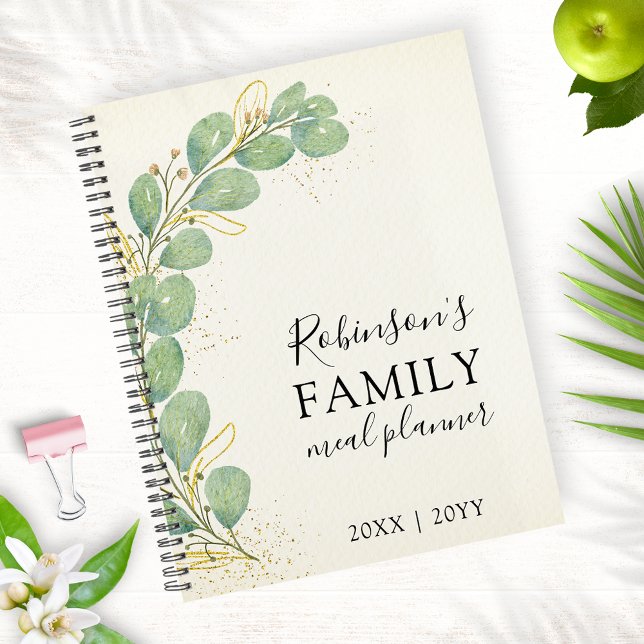 Agenda Refeição Da Família Eucalyptus Rustic Elegante (Criador carregado)