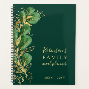 Agenda Refeição da Família Eucalyptus Verde e Dourada