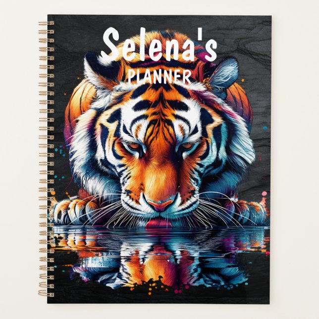 Agenda Reflexão da água do Bebendo do Tigre Personalizada (Frente)