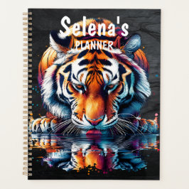 Agenda Reflexo do Tigre Bebendo Água Personalizado