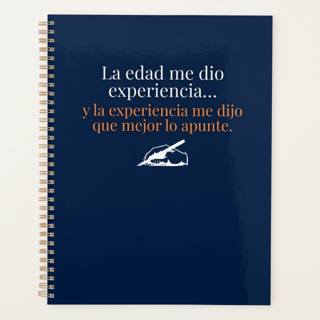Agenda Regalo divertido en azul para gente mayor (Frente)