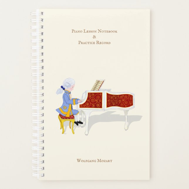 Agenda Registro de Lição e Prática de Piano Personalizado (Frente)