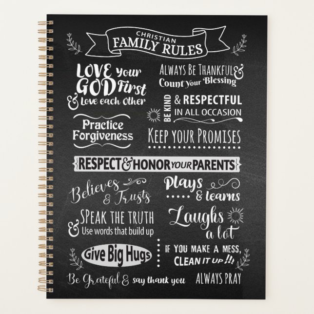 Agenda Regras da família - valores cristãos para viver ju (Frente)