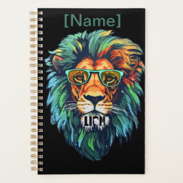 Agenda Rei Legal – Leão Colorido com Design de Óculos de