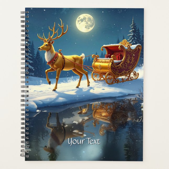 Agenda Reindeer Christmas Sleigh Holiday Planner (Frente)