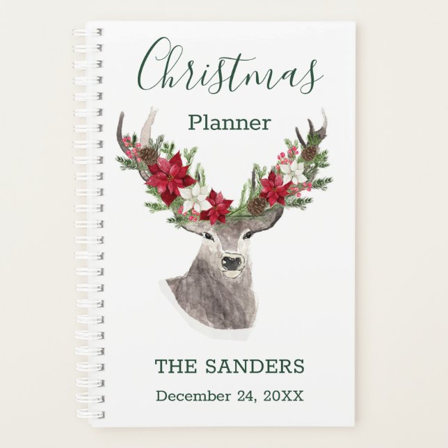 Agenda Reindeer, Poinsettia Planner de Natal (Frente)