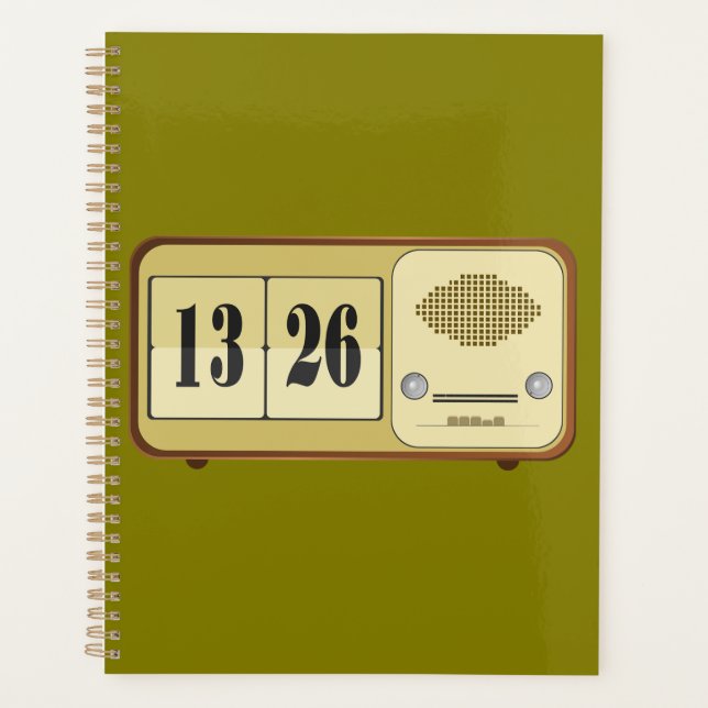 Agenda Relógio Rádio Flip Vintage Retro (Frente)