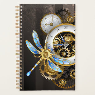 Agenda Relógio Steampunk com Dragonfly Mecânica