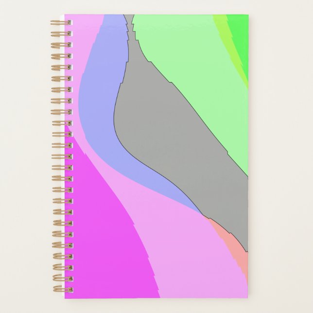 Agenda Resumo 703 - Rosa e Verde Retro Groovy (Frente)