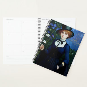 Agenda Retrato Bonito Estilo Vintage Dark Academy Girl
