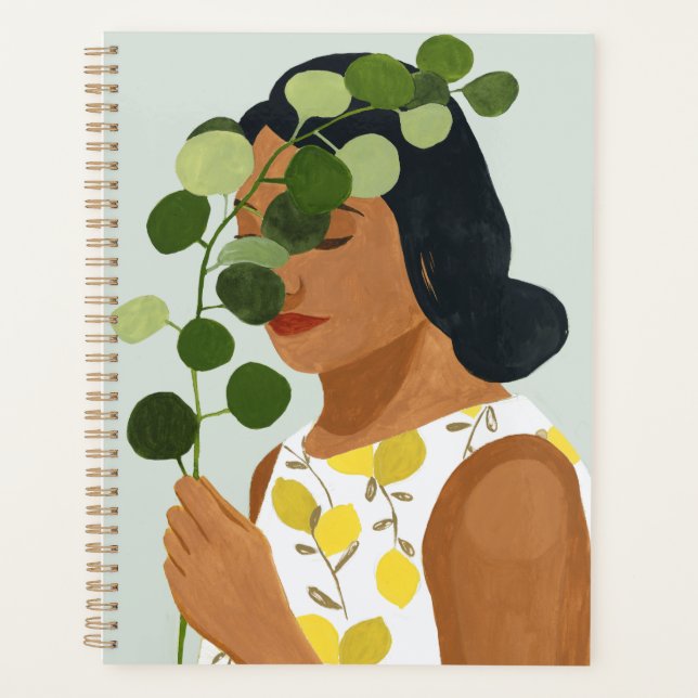 Agenda Retrato de Botânica - Mulher com Greenery (Frente)