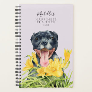 Agenda Retrato de Cão-Touro Bonito Adicione seu nome