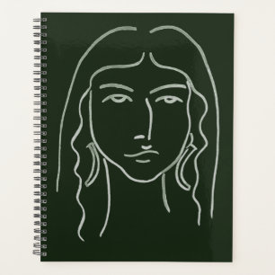 Agenda Retrato de malaquite com cabelo longo